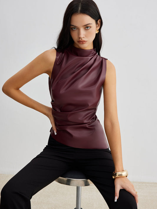 Sophie Women's Pleated Tank Top - front view