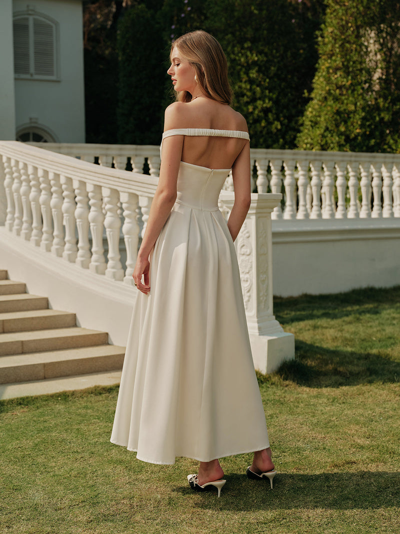Juno Women's Pleated Dress - fabric and finish detail
