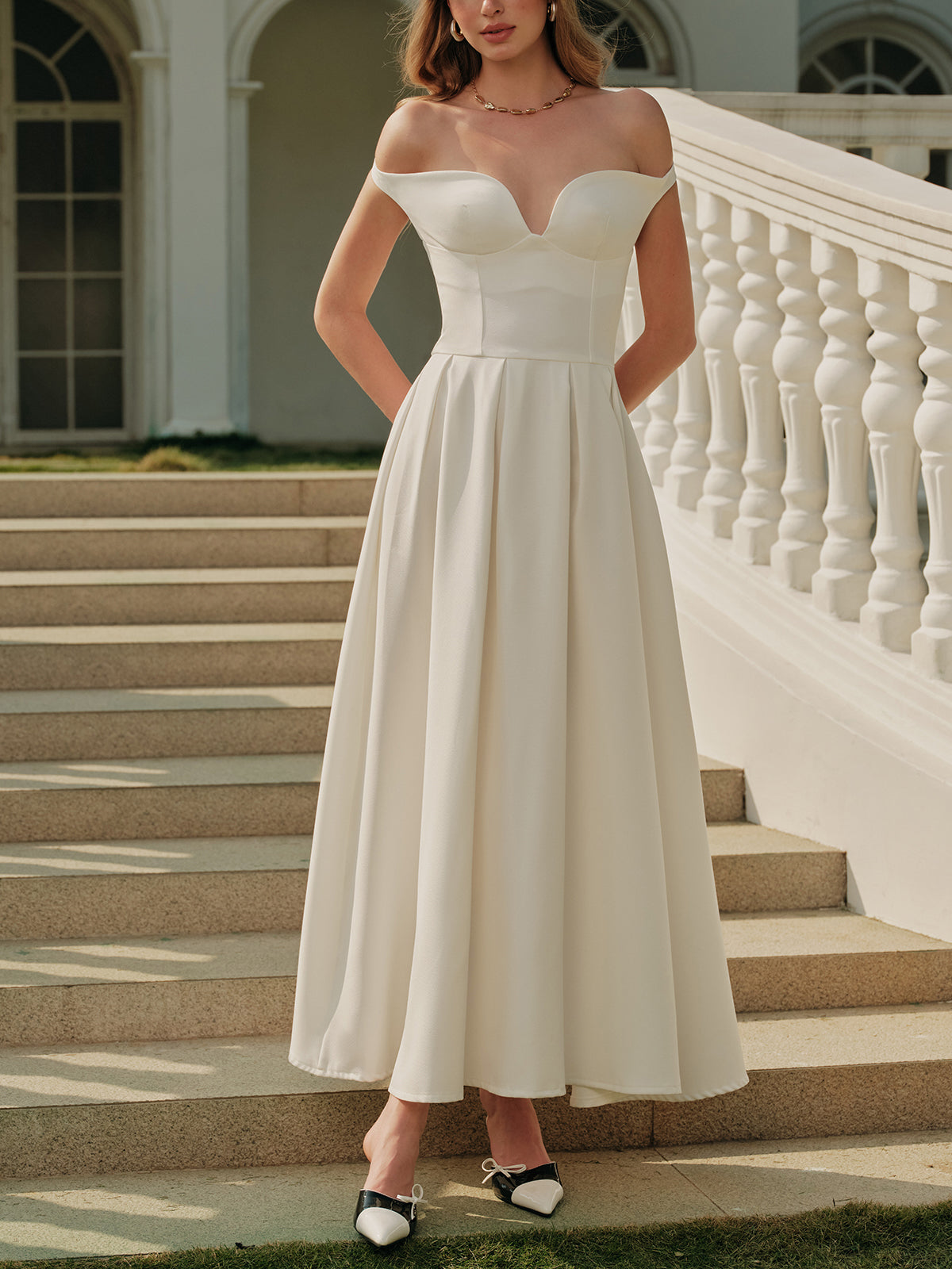 Juno Women's Pleated Dress - front view