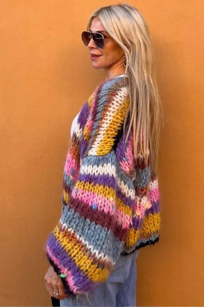 Edith Women's Striped Cardigan - front view