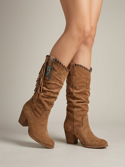 Ines Women's Suede Knee-high Boots - front view