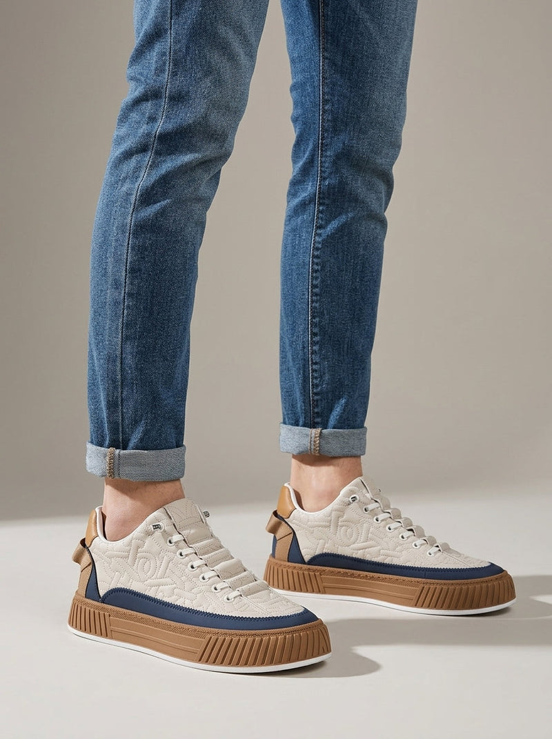 Tristan Men's Platform Sneakers | Quilted, Chunky, Lace