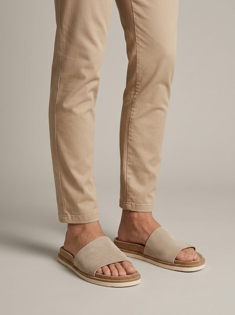Isaac Men's Suede Sandals | Black, Beige