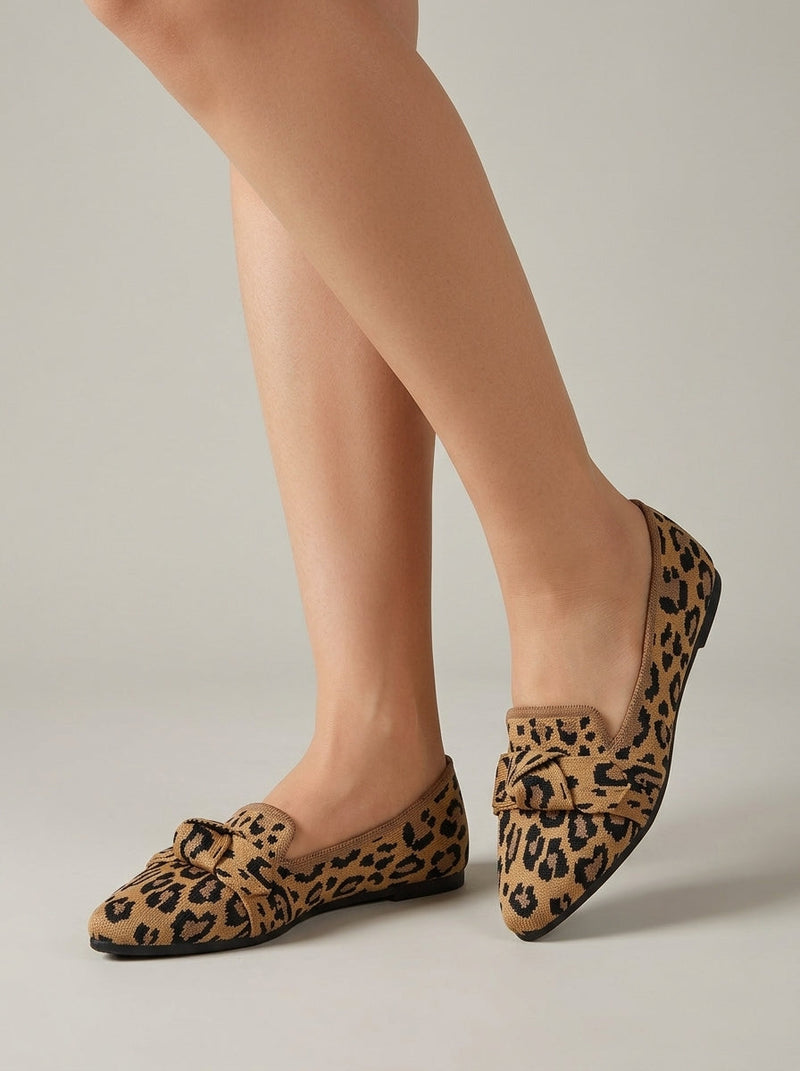Zadie Women's Leopard Loafers | Slip, Bow, Polka Dot