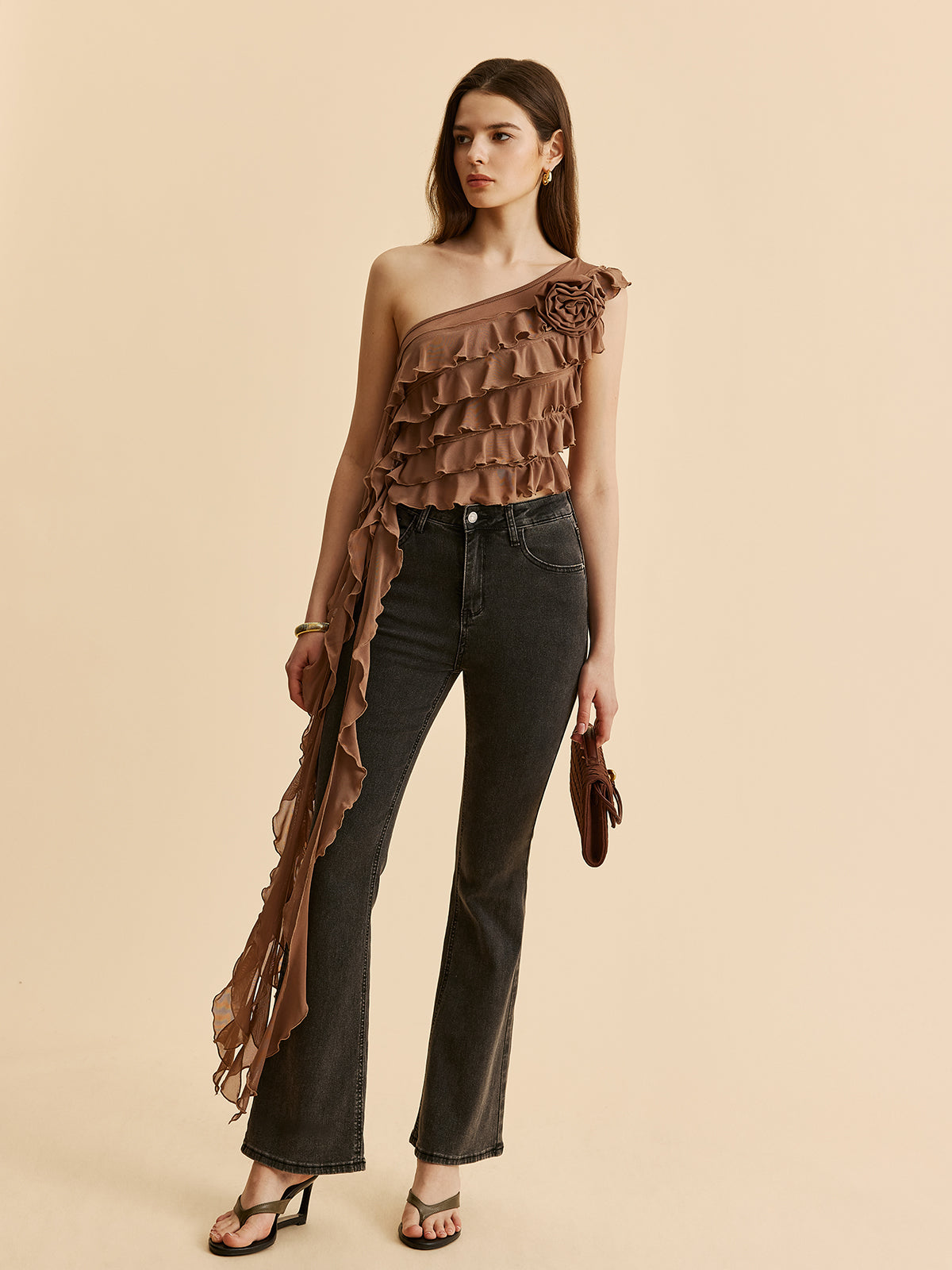 Selma Women's Ruffled Top - full-length view