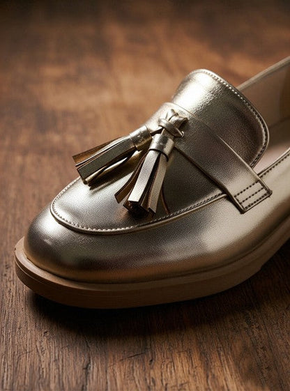 Selma Women's Block Heel Loafers - close-up detail