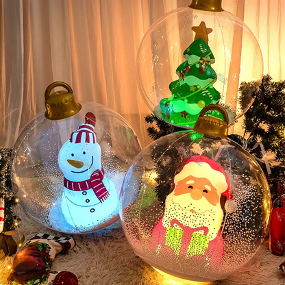 Cedar Solar Christmas Ball - fabric and finish detail