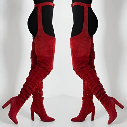 Clara Women's Suede Boots - styled view