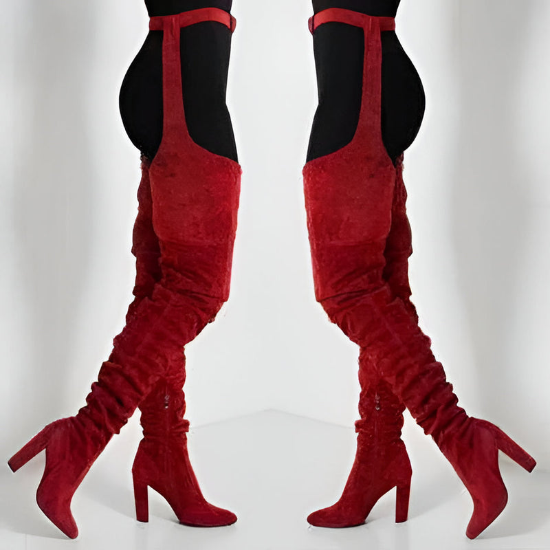 Clara Women's Suede Boots - styled view