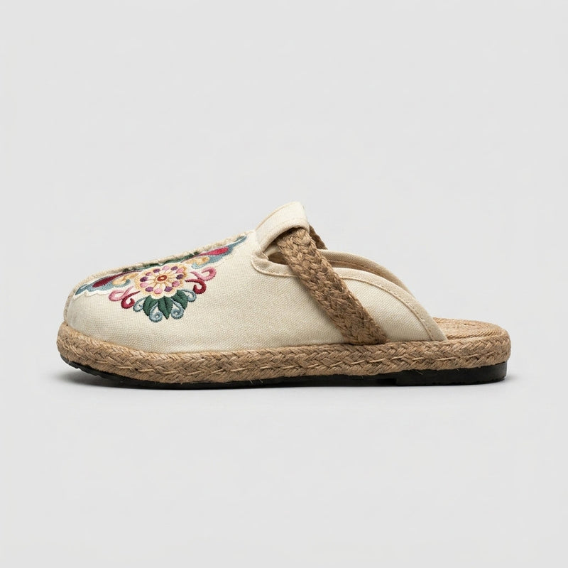 Verity Women's Espadrilles | Slip, Embroidered, Flat