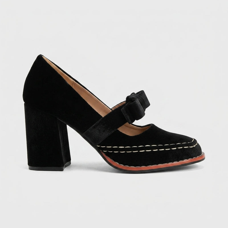Paloma Women's Adjustable Heels - fabric and finish detail