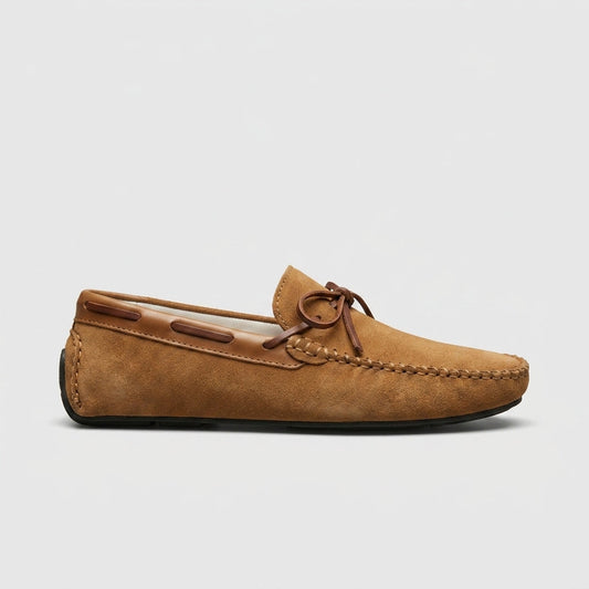 Hollis Men's Suede Loafers - styled view