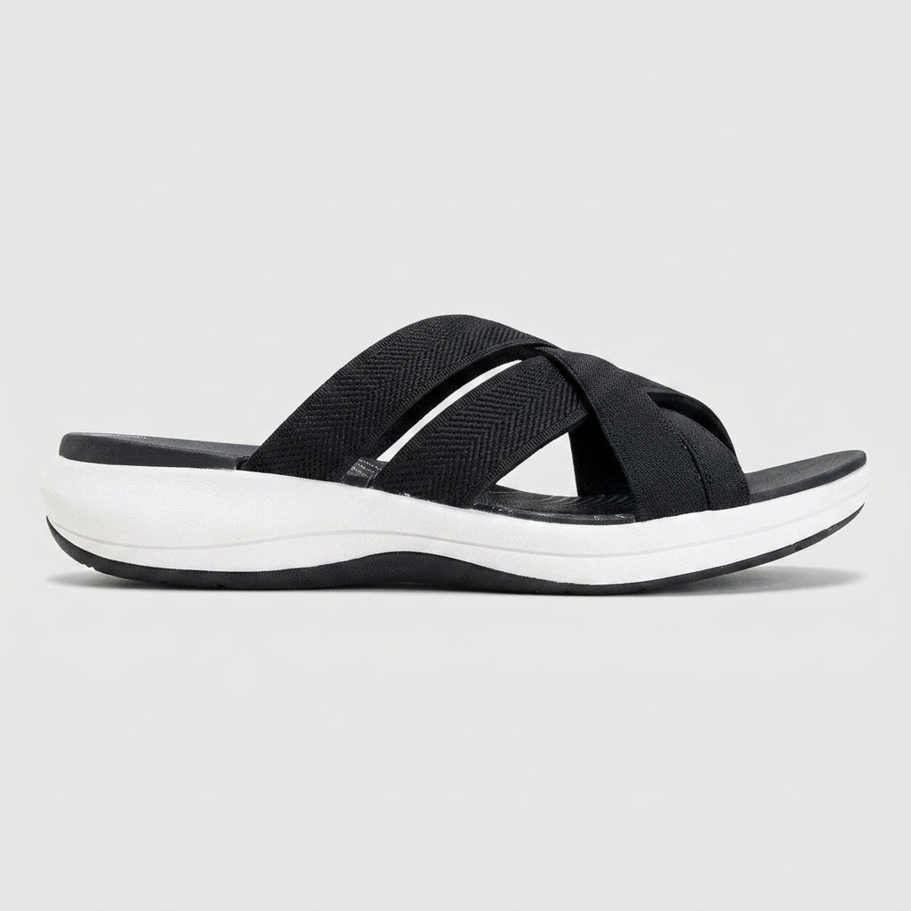 Romy Women's Sandals - fabric and finish detail