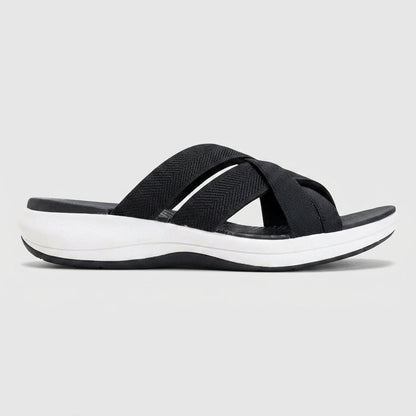 Romy Women's Sandals - fabric and finish detail