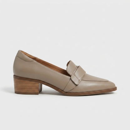 Bijou Women's Chunky Heel Loafers - fabric and finish detail