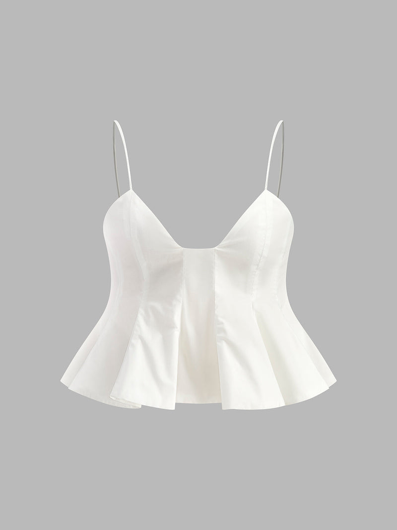 Faye Women's Top | Peplum, Sleeveless, Spaghetti Strap