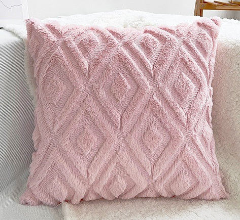 3D Diamond Cotton-Linen Cushion Cover | Textured Weave, Hidden Zip