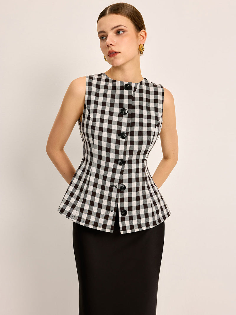 Tilda Women's Plaid Top - back view