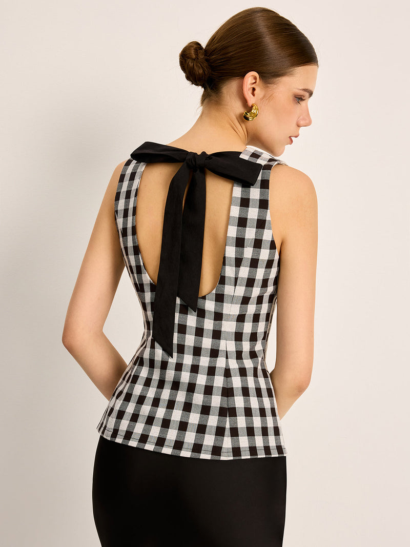 Tilda Women's Plaid Top - full-length view