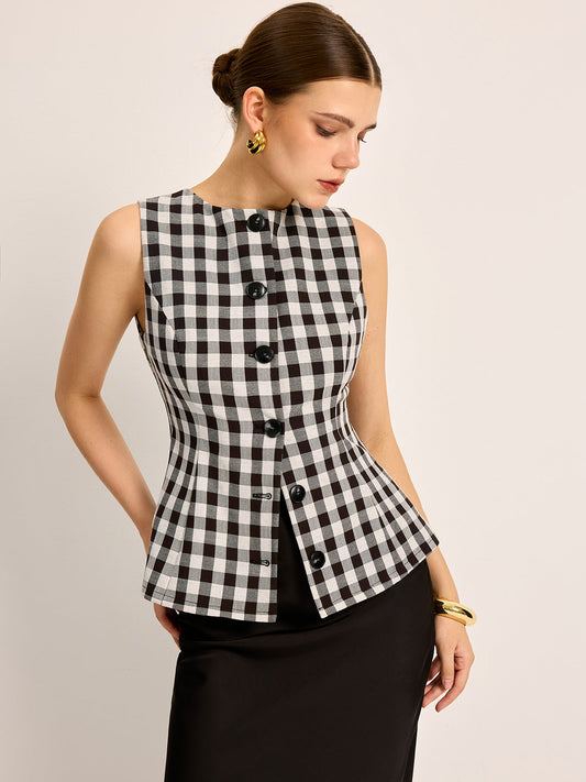 Tilda Women's Plaid Top - front view