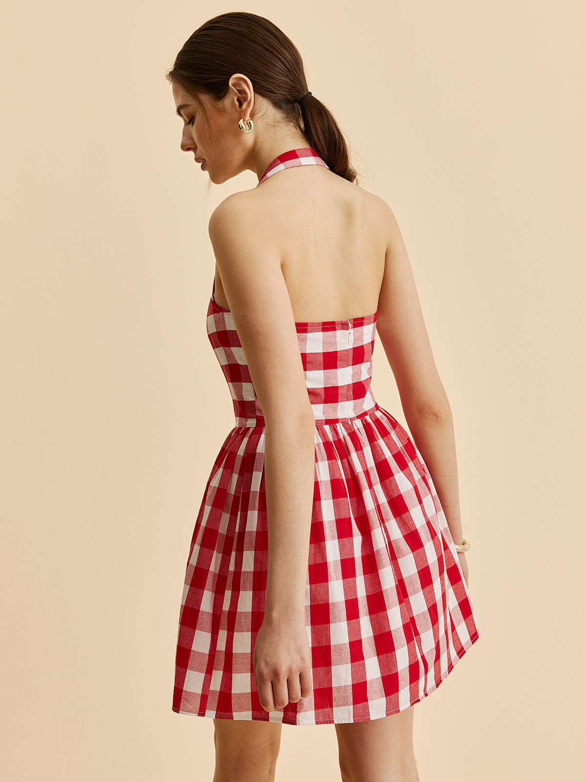 Beatrix Women's Pleated Dress - fabric and finish detail