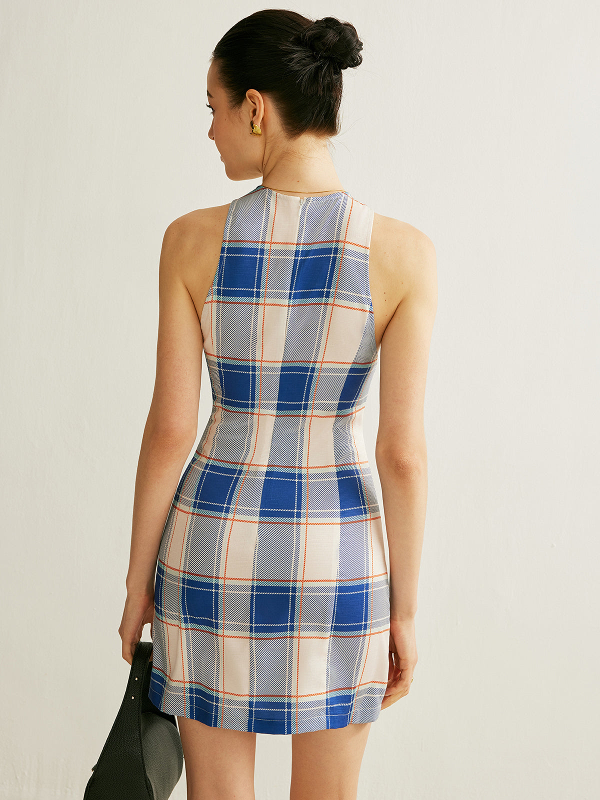 Saskia Women's Plaid Dress - full-length view