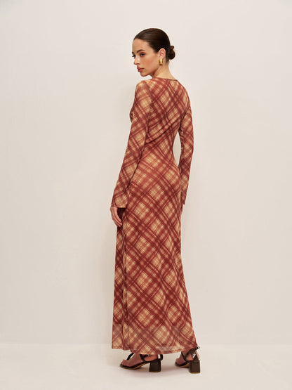 Faye Women's Plaid Dress - close-up detail