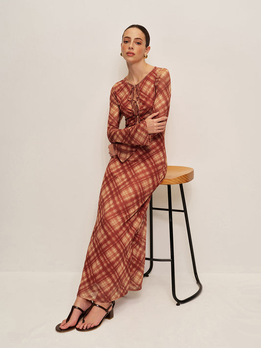 Faye Women's Plaid Dress - front view