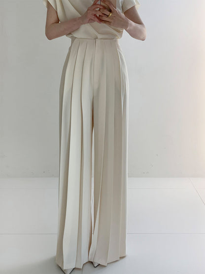 Rhea Women's Wide Leg Trousers - full-length view