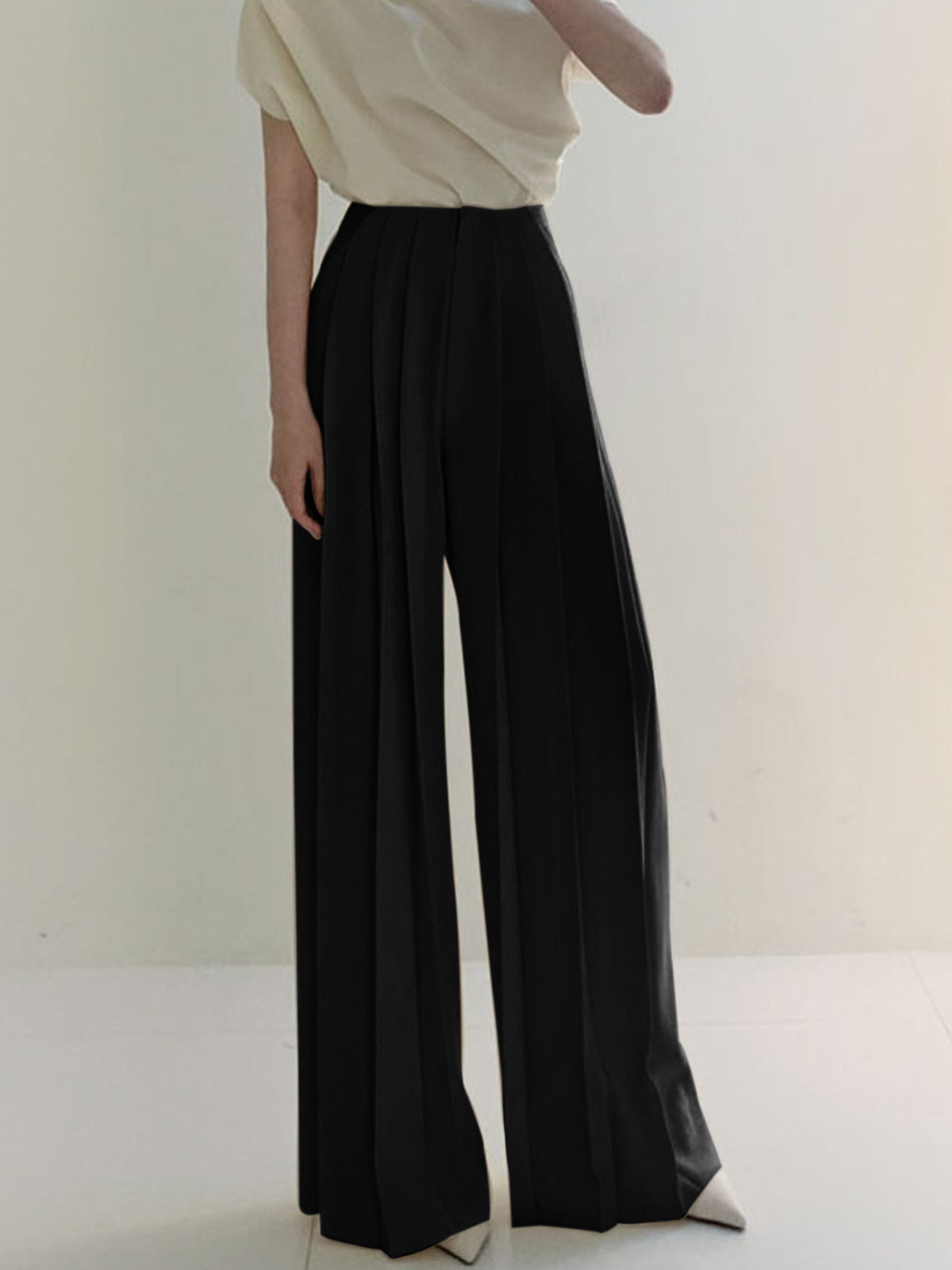 Rhea Women's Wide Leg Trousers - flat lay