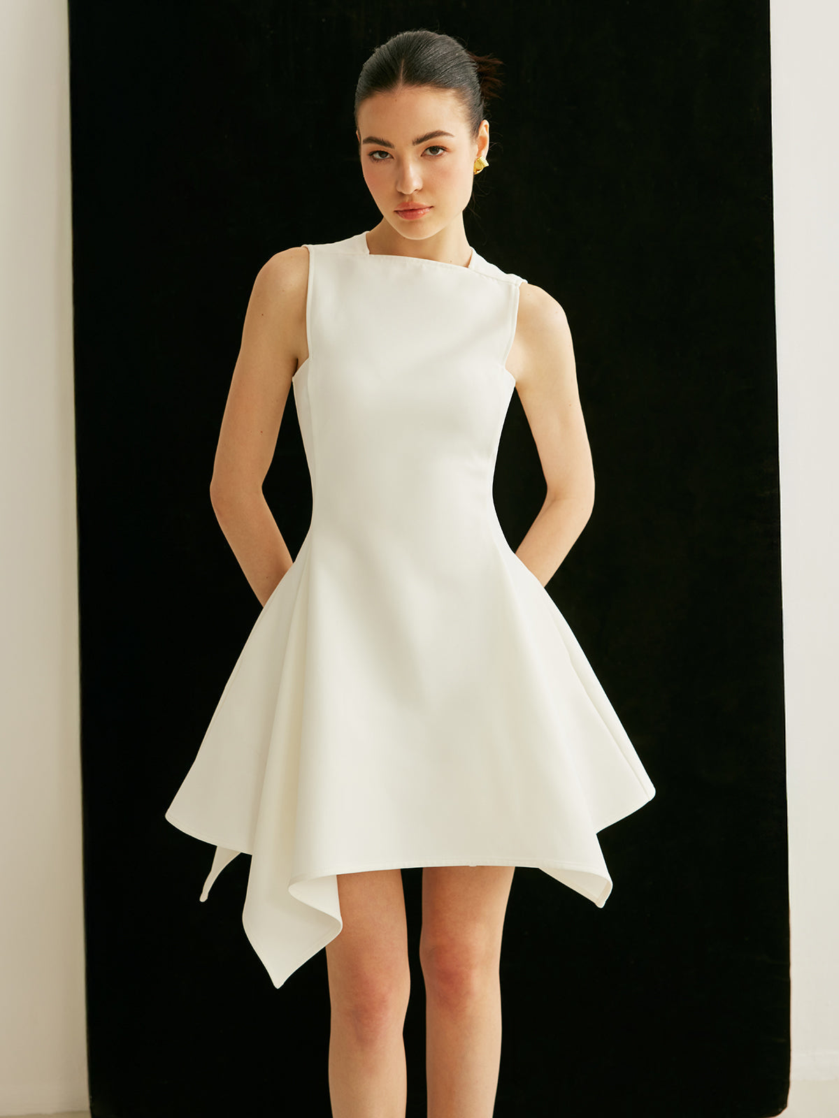 Ulla Women's Asymmetric Dress - flat lay
