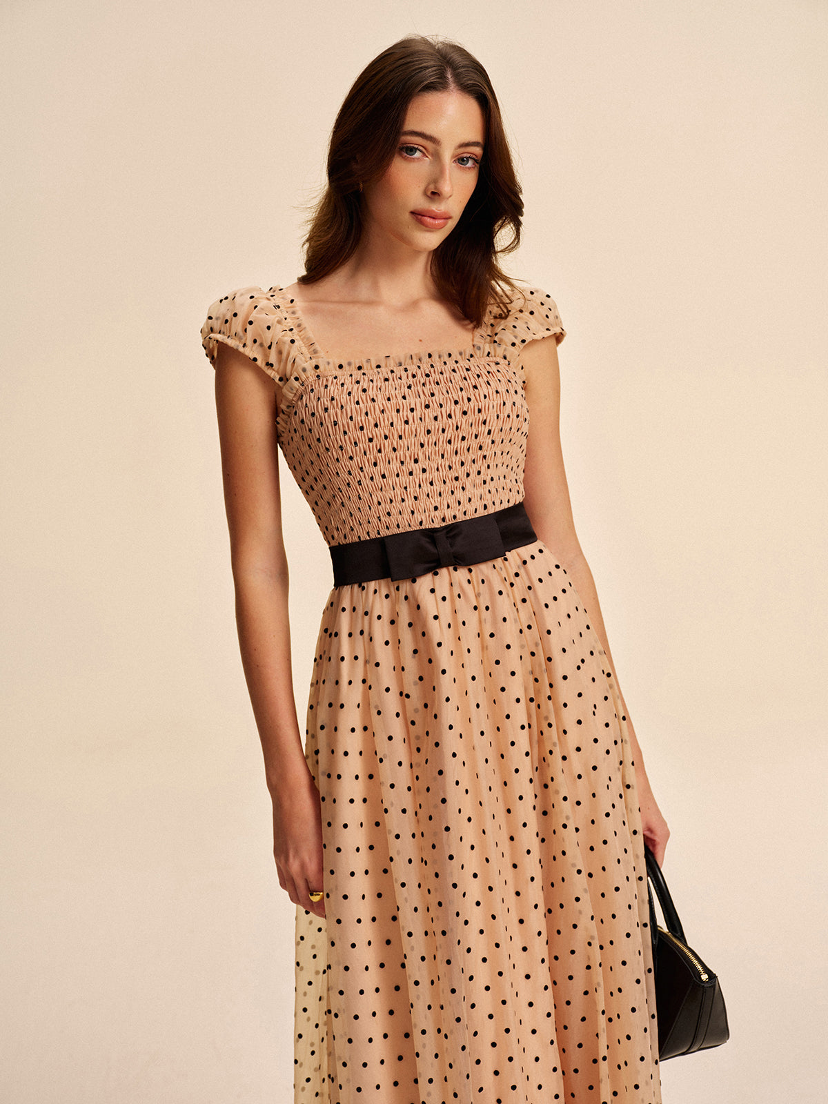 Dahlia Women's Pleated Dress - close-up detail
