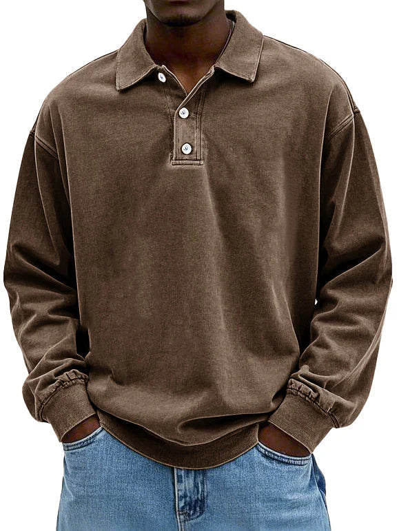 Theo Men's Oversized Shirt - full-length view