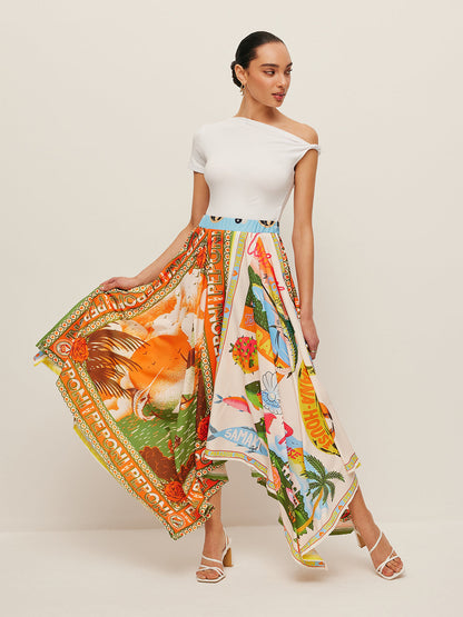 Juliette Women's Printed Skirt - fabric and finish detail