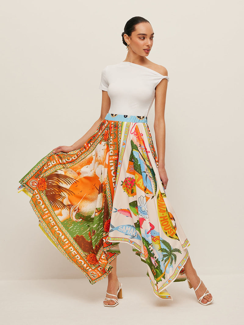 Juliette Women's Printed Skirt - fabric and finish detail