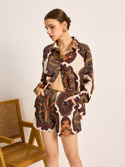 Maren Women's Printed Shorts - styled view