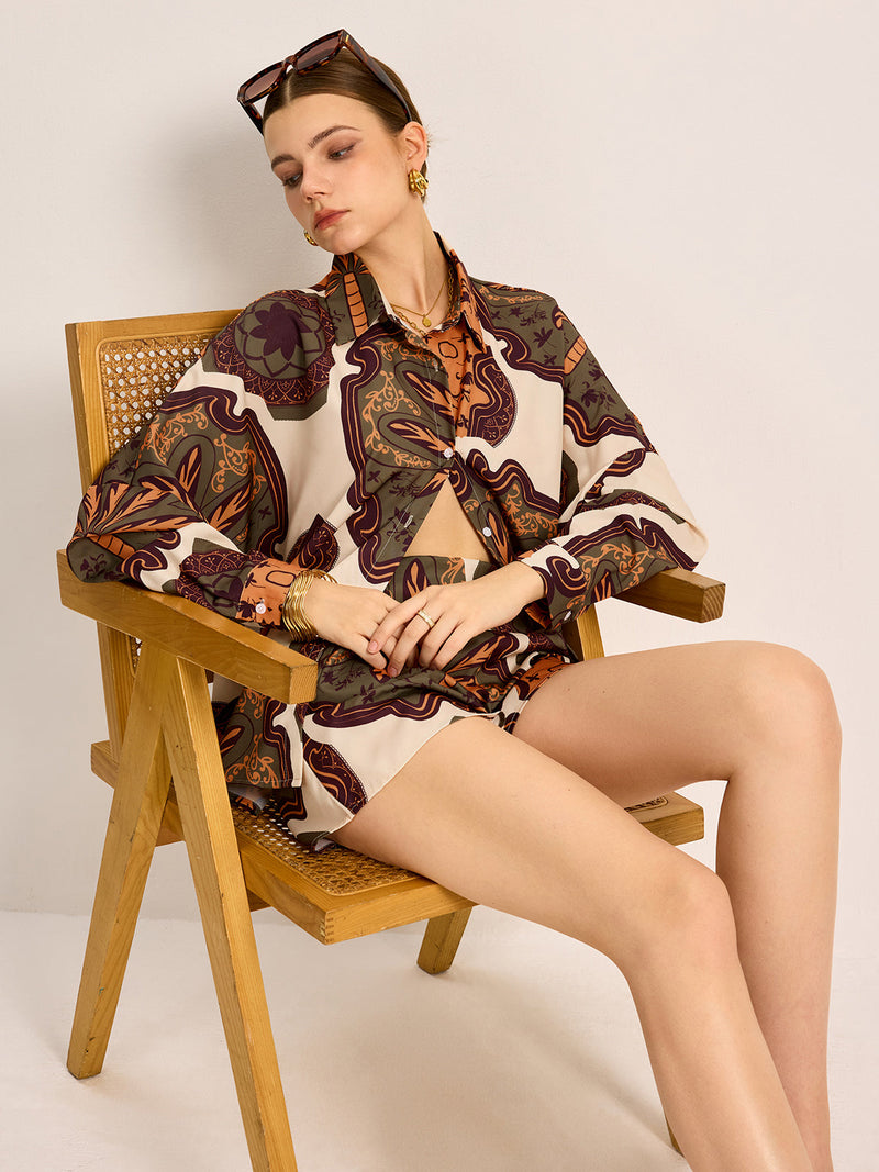 Maren Women's Printed Shorts | Long Sleeve