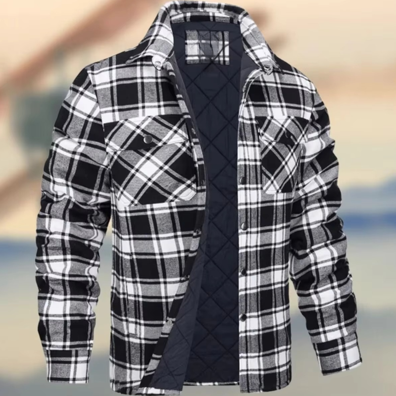 Silas Men's Plaid Jacket - close-up detail