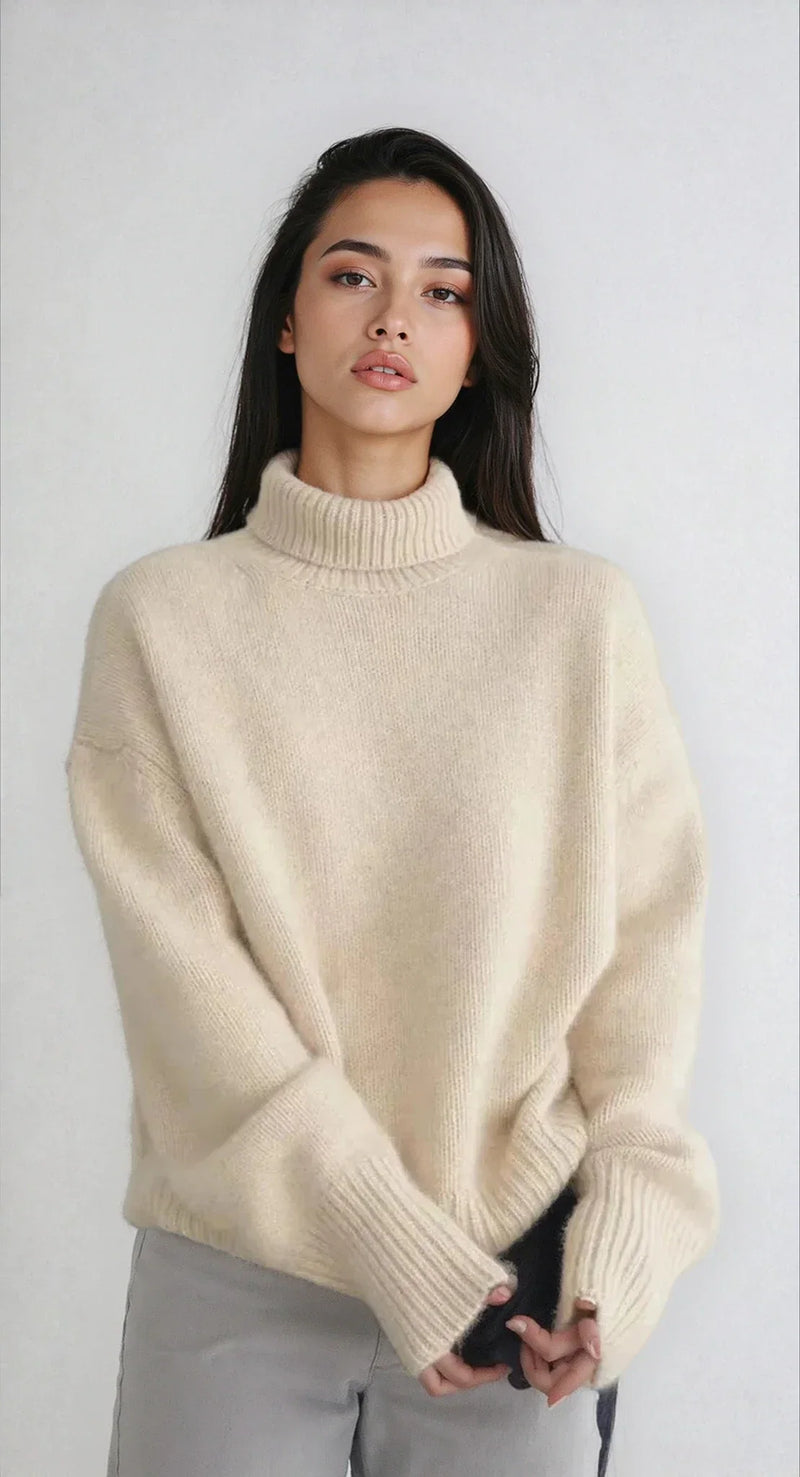 Ulla Women's Sweater | Turtleneck, Brown