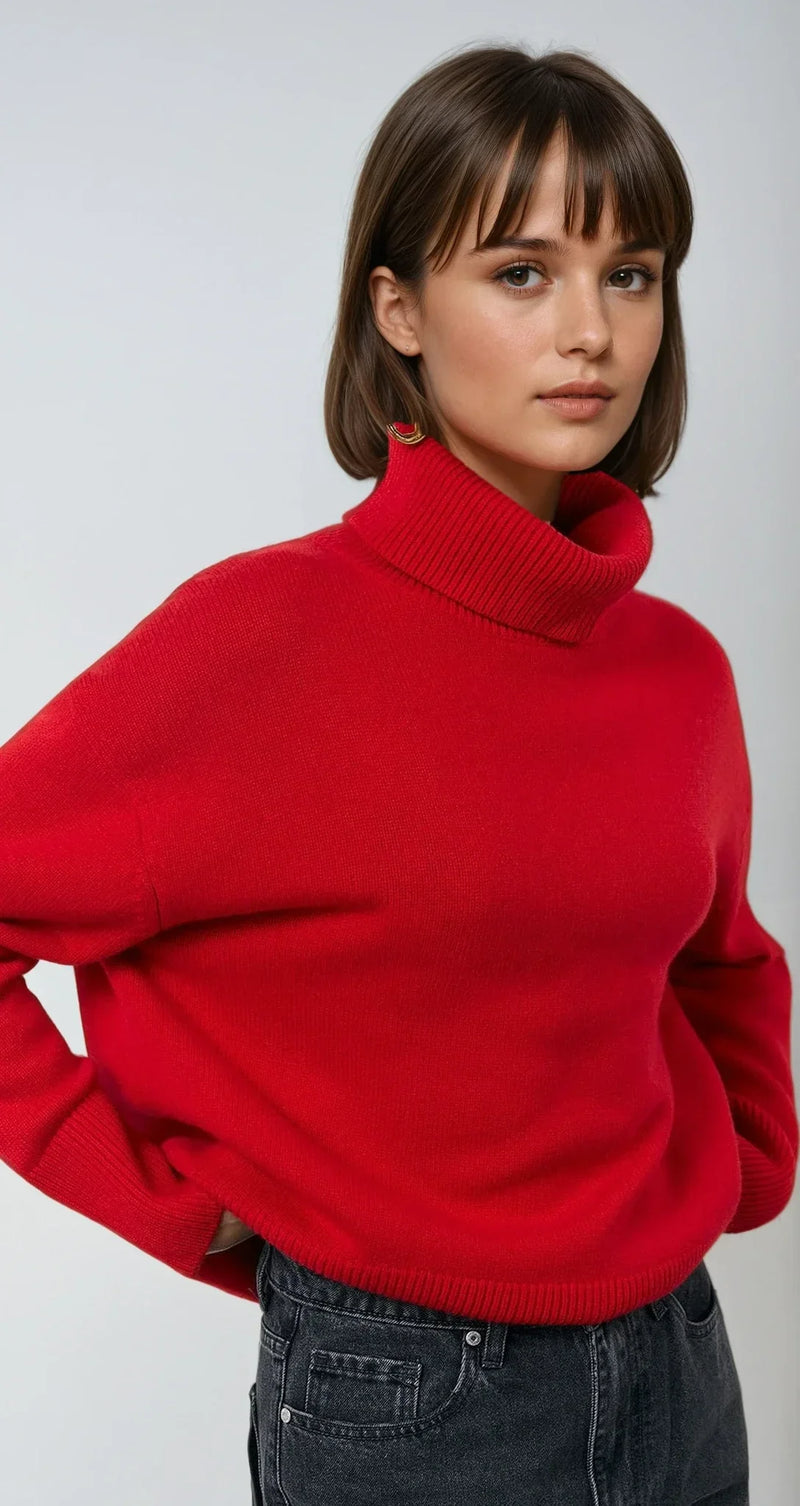 Juno Women's Oversized Sweater | Modern, Turtleneck