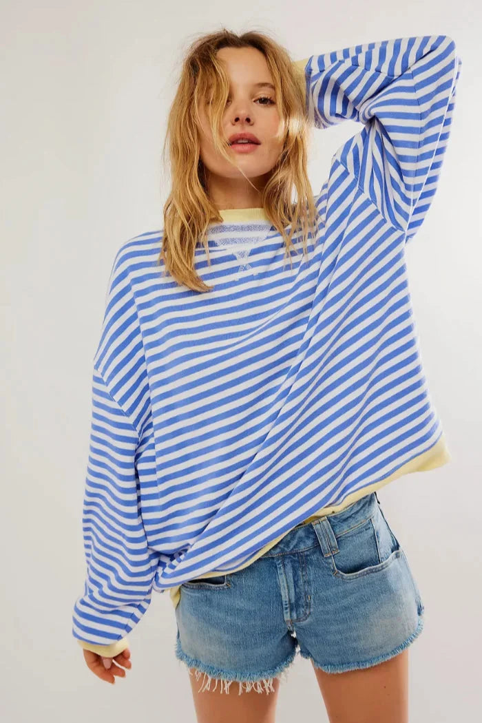 Jolie Women's Striped Sweater | Loose Fit