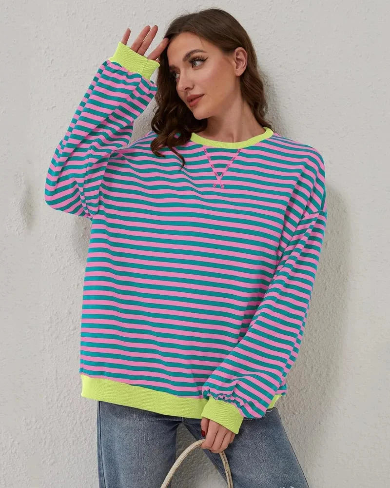 Jolie Women's Oversized Sweater | Striped
