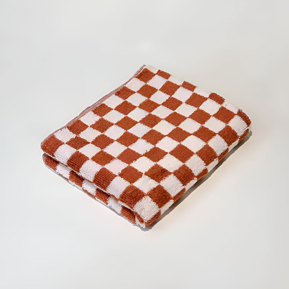 Cotton Towel | Retro Checkered, Textured