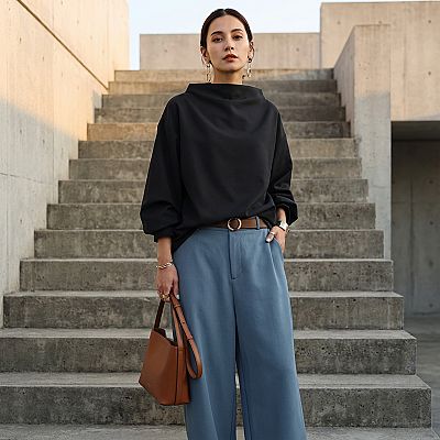 Pull pour femmes Virexa | Coupe ample, col montant