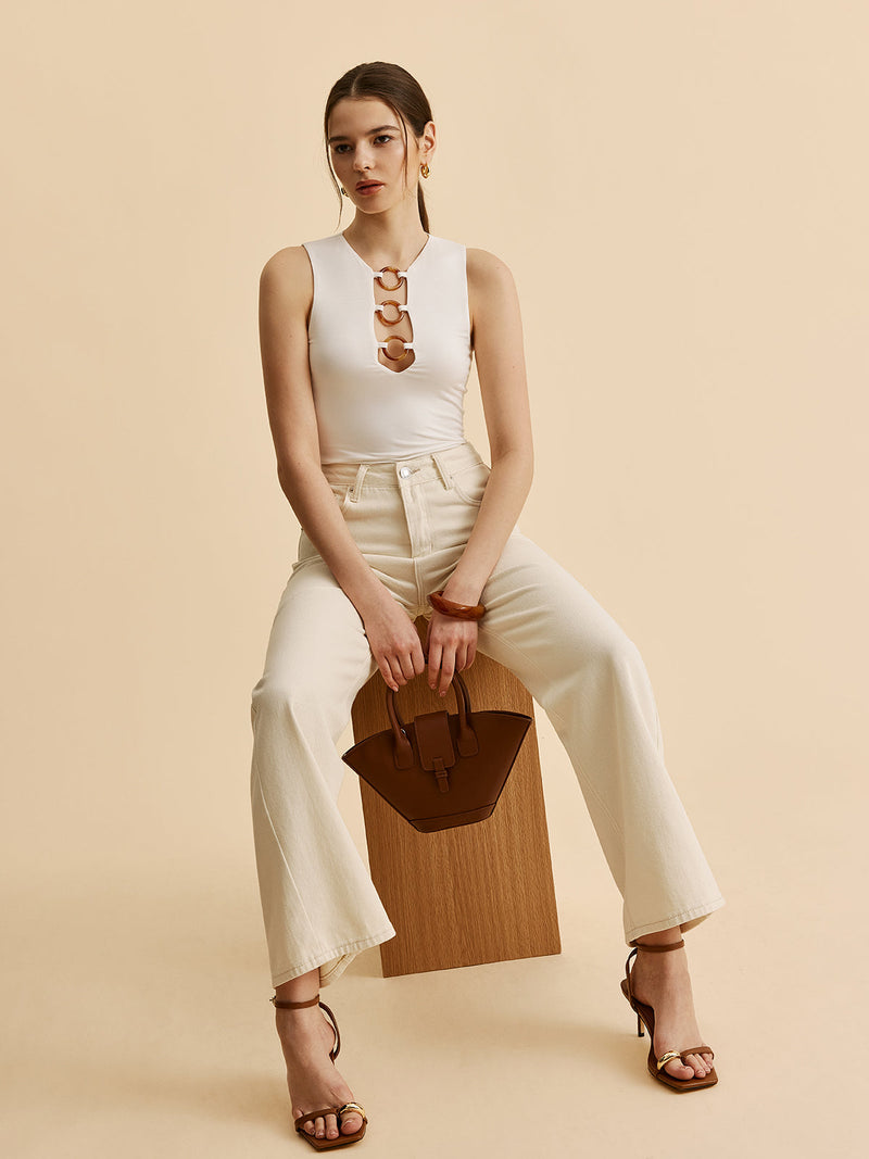 Clara Women's Pleated Tank Top - full-length view