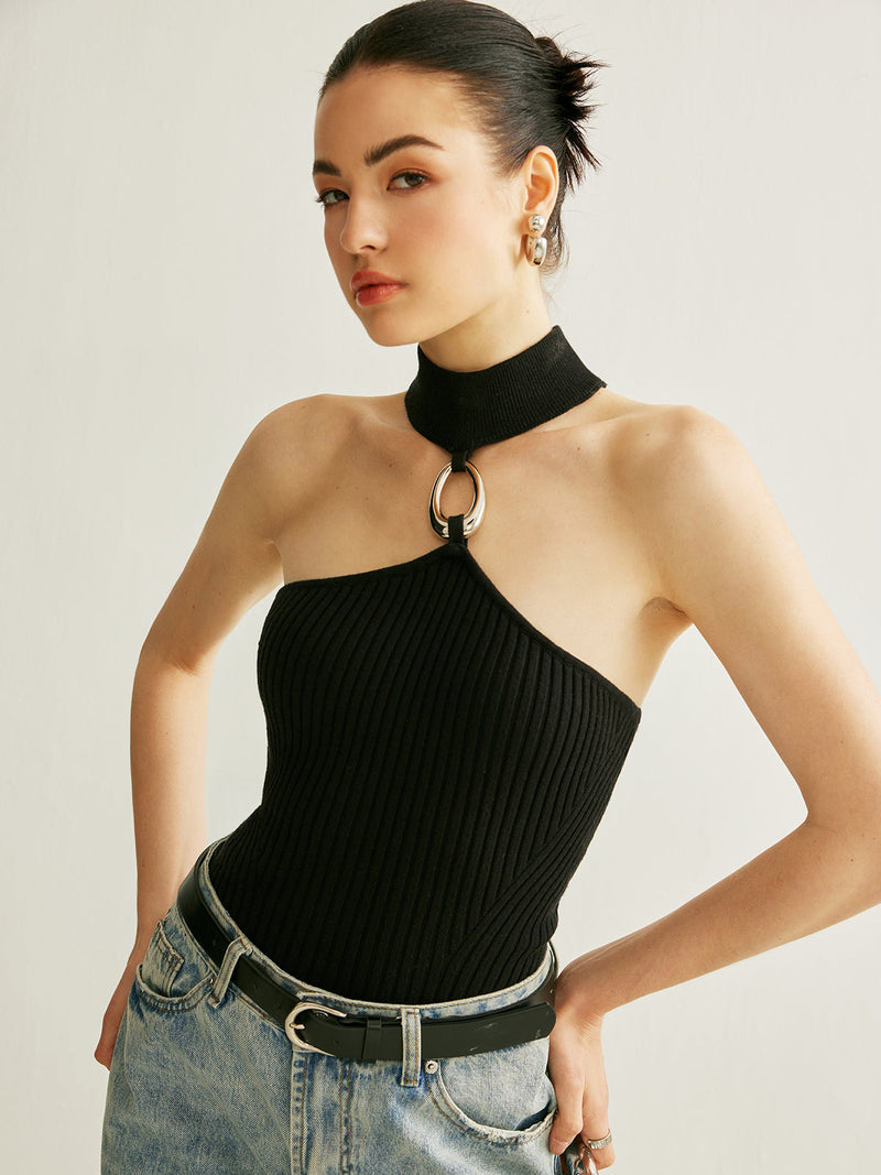 Greta Women's Top | Halter, Slim Fit, Knit