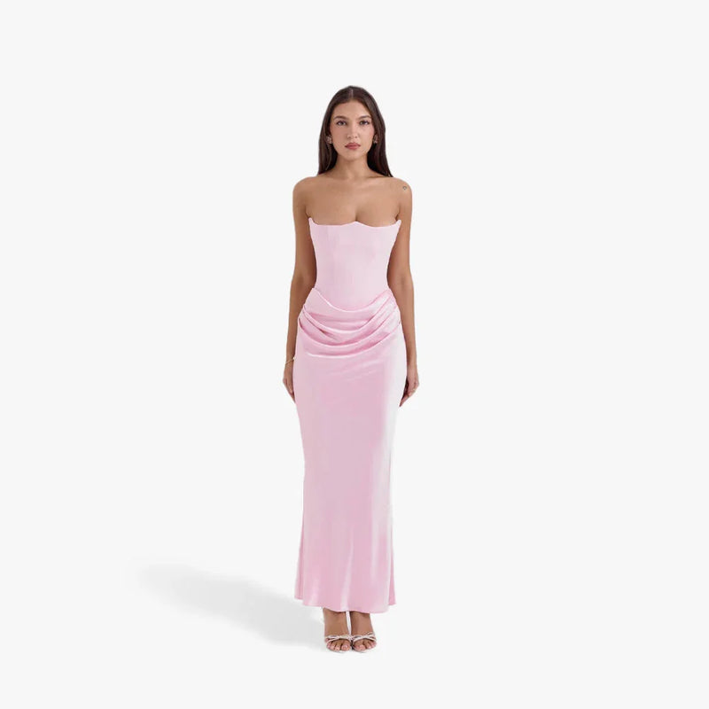 Verity Women's Maxi Dress | Draped, Strapless