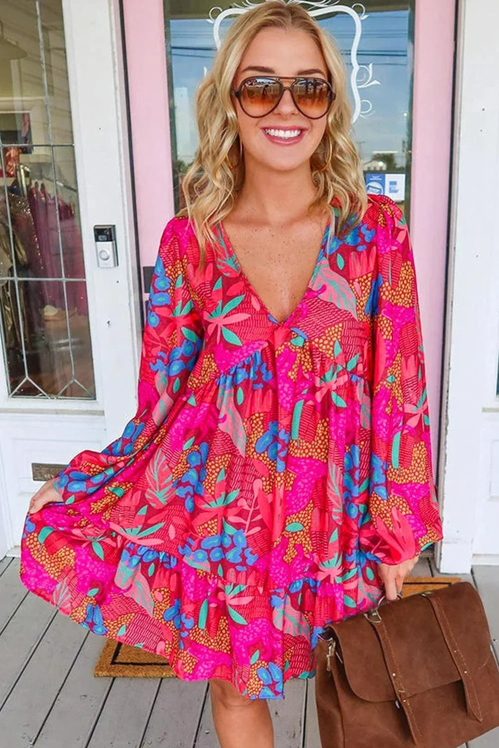 Esme Women's Printed Mini Dress - full-length view
