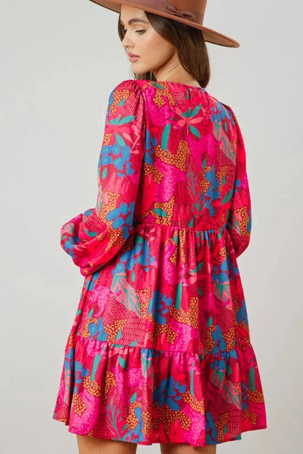 Esme Women's Printed Mini Dress - fabric and finish detail