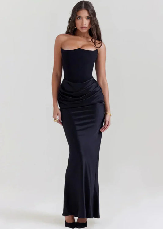Anaïs Women's Satin Maxi Dress - front view